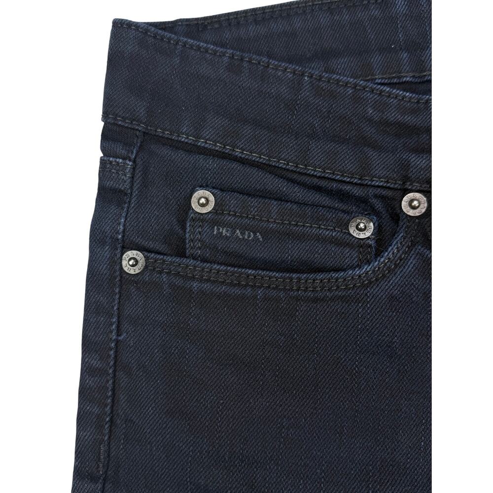 PRADA Low Rise Tapered Leg Jean Women's Size 27 Dark Blue Wash - Picture 7 of 12